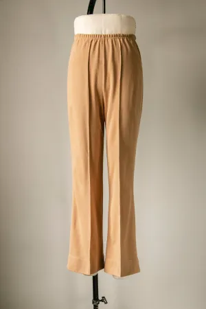 1970s Knit Pants Hight Waist Wide Leg S