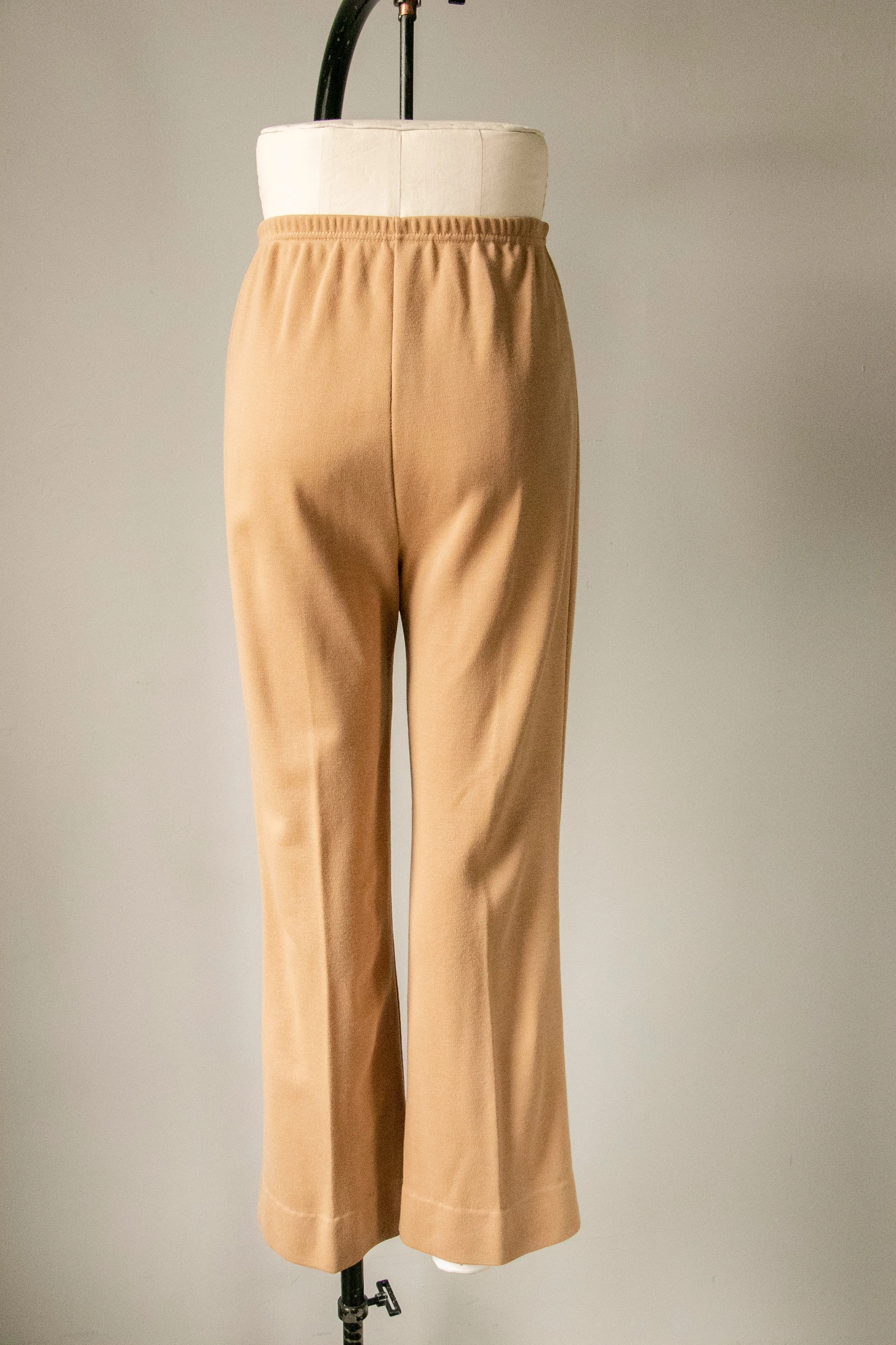 1970s Knit Pants Hight Waist Wide Leg S