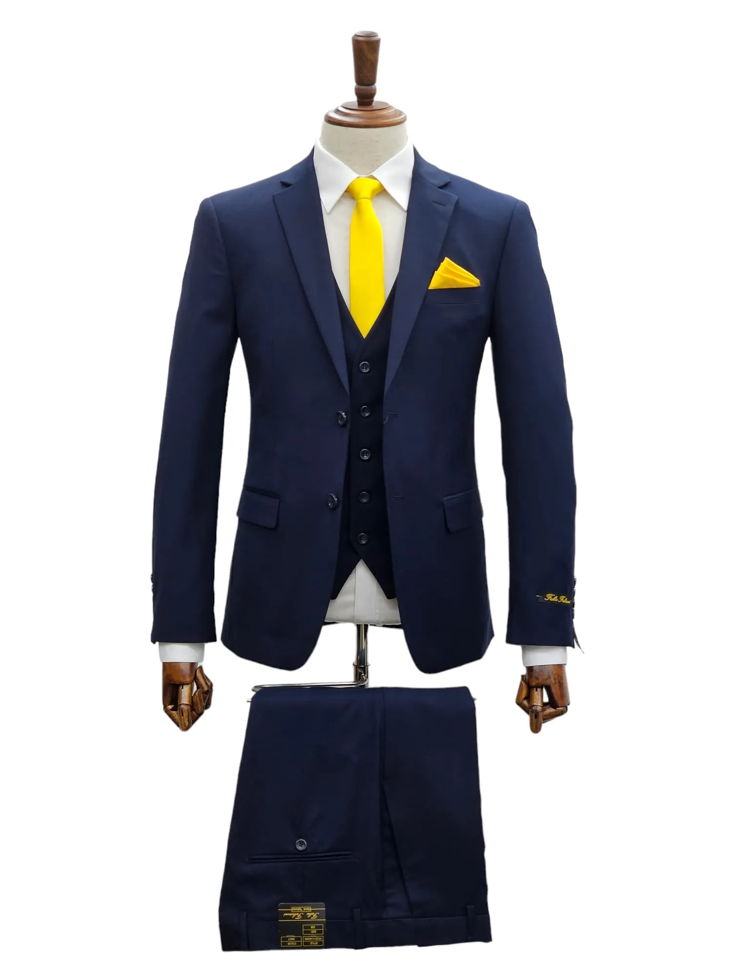 2 Button Notch Lapel Navy Slim Fit Suit FF2SV-4030