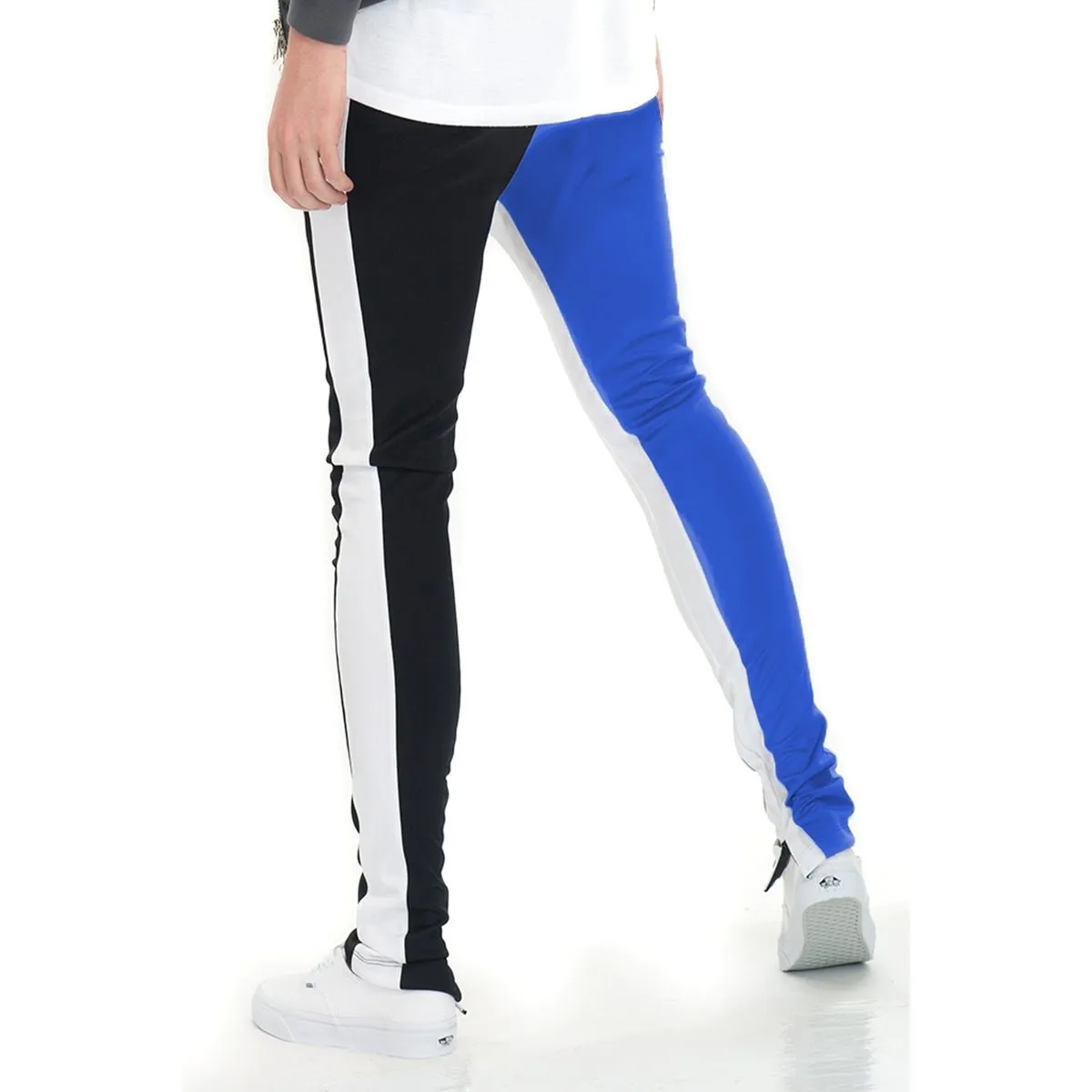 Black & Royal Blue Split Track Pants