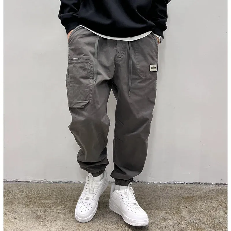 BM Baggy Cargo Pants Men Clothing Korean Sport Joggers Casual Sweatpants Loose Trousers