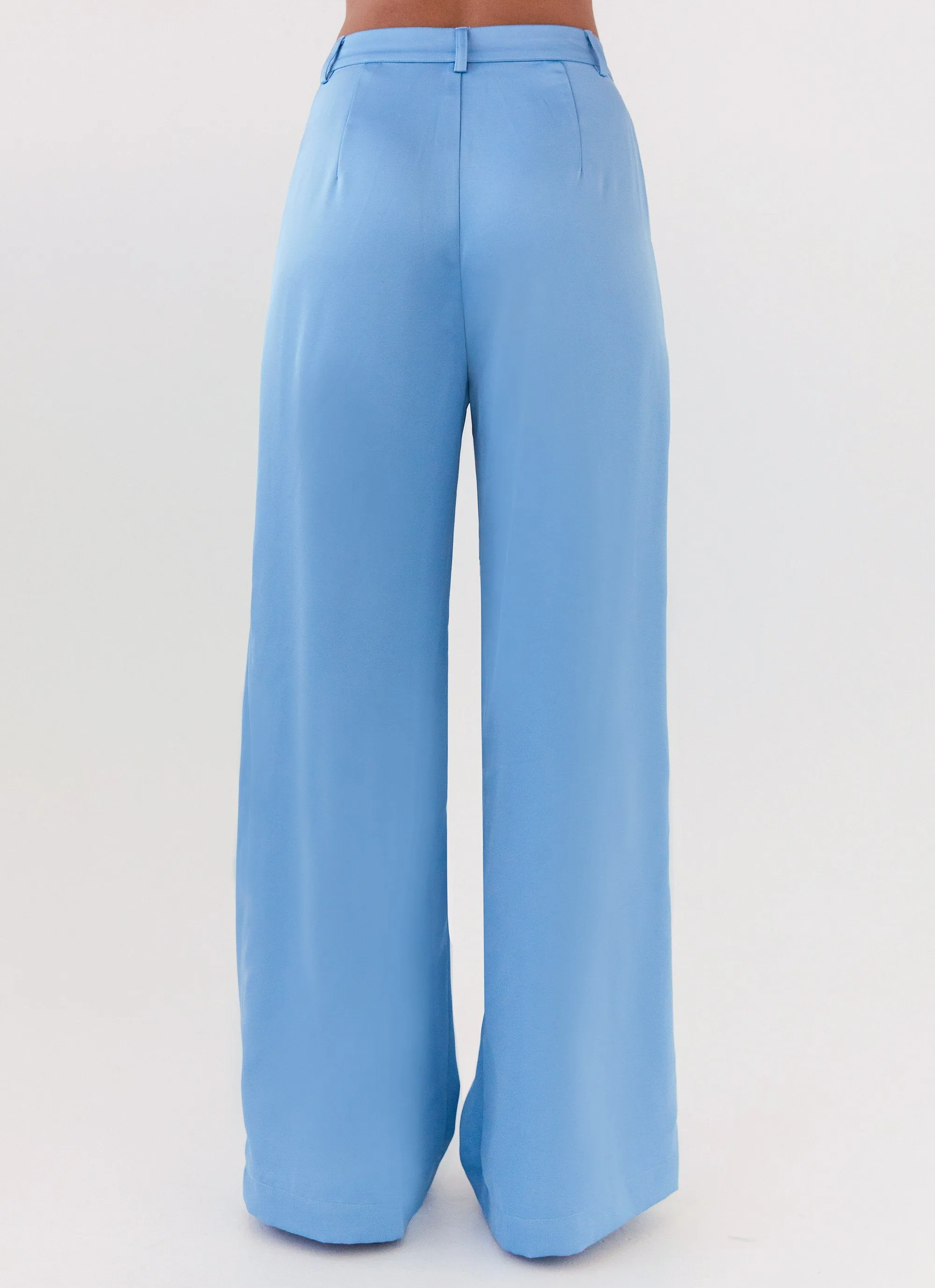 Brinkley Satin Pants - Blue