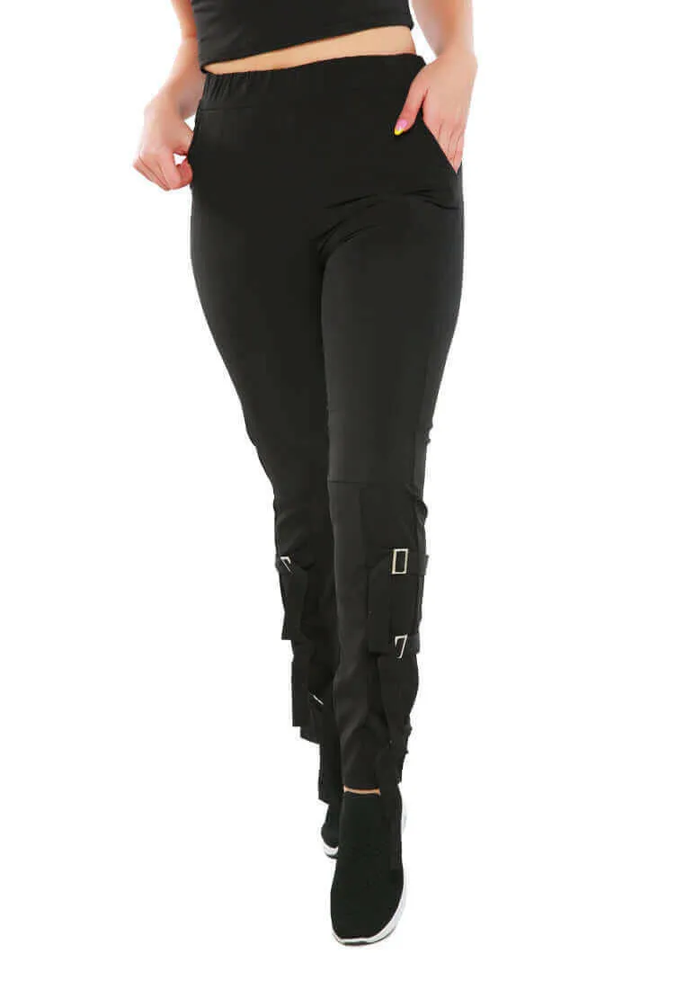 buckle hem joggers pants