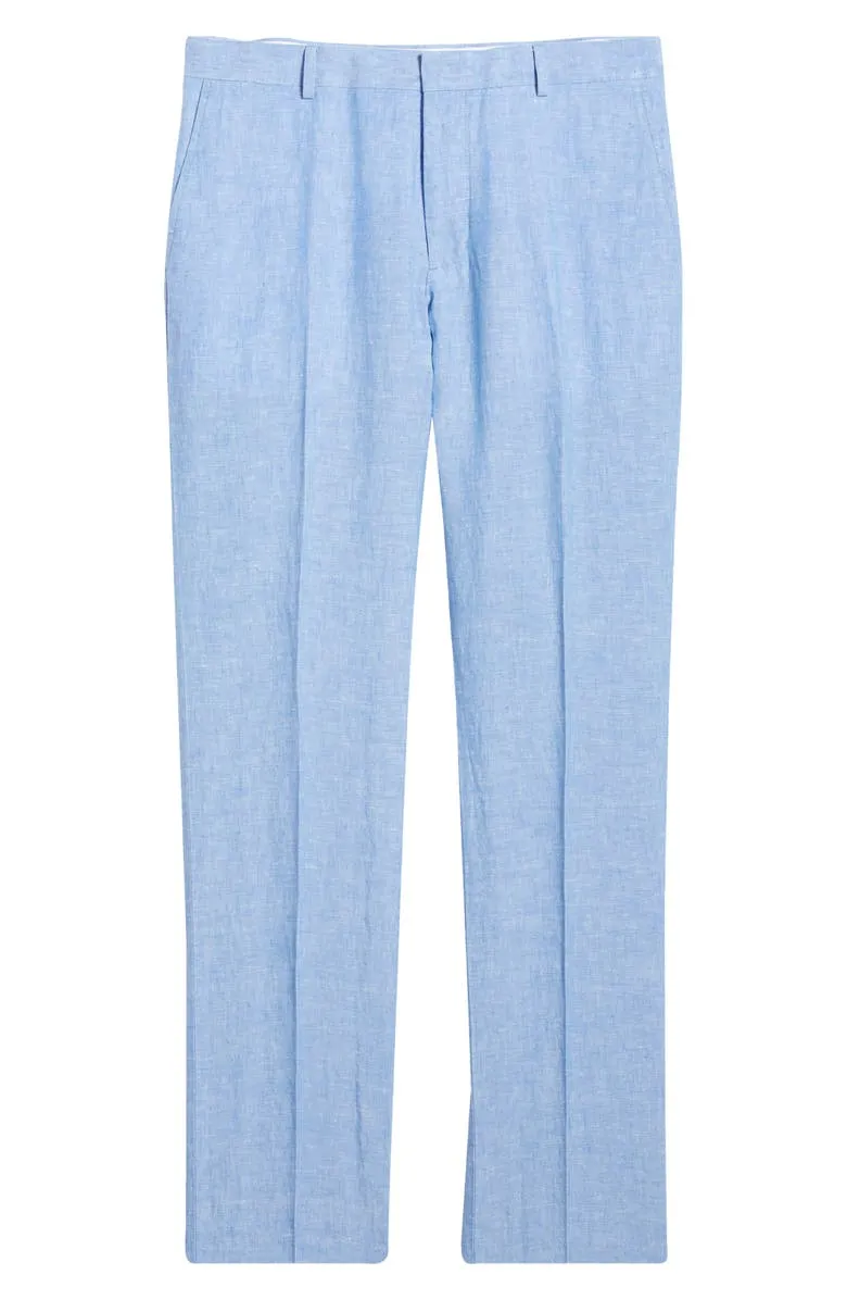 Casual Men's Blue Linen Pants