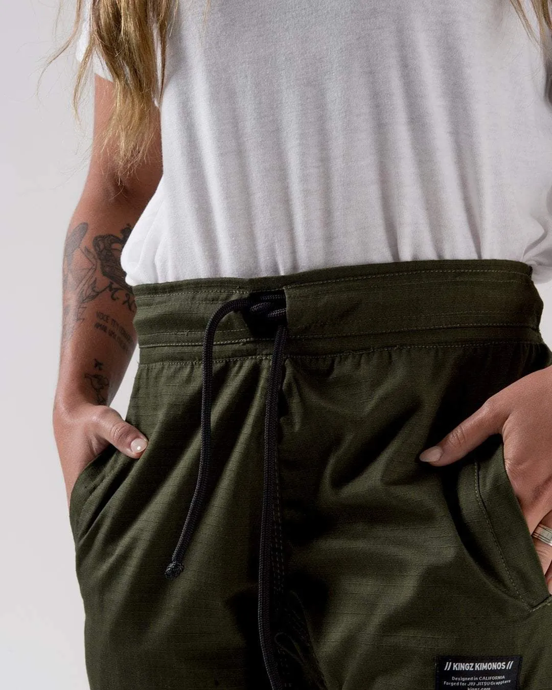 Casual Rip Stop Gi Pant - Military Green