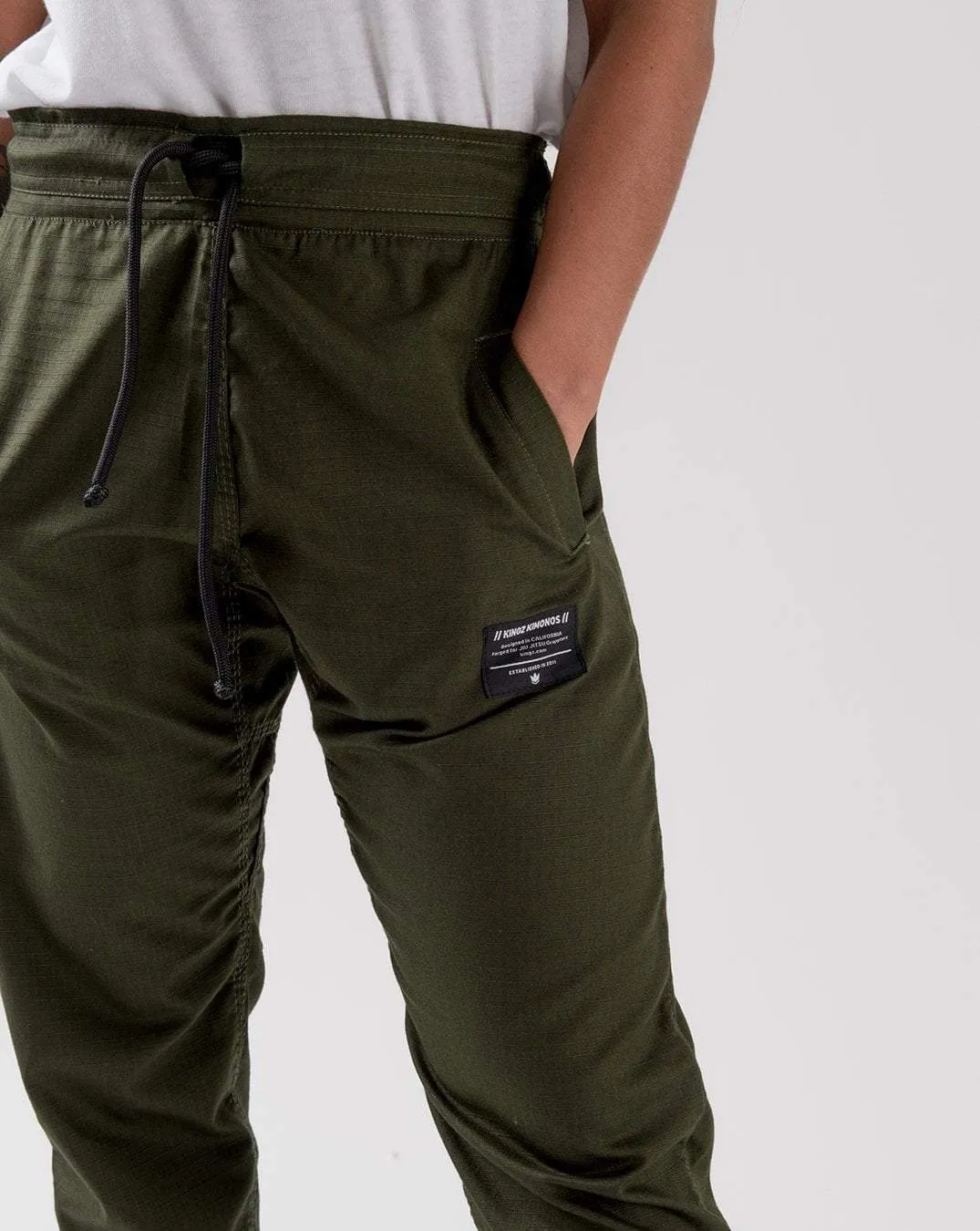 Casual Rip Stop Gi Pant - Military Green