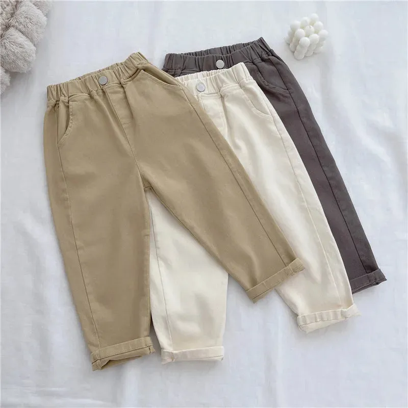 Children Harem Pants 2024 Spring Autumn Trousers for Kids Fashion Loose Boys Girls Casual Pants School Uniform Clothing