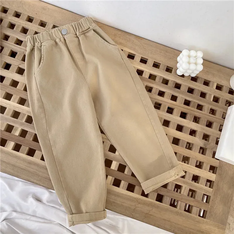 Children Harem Pants 2024 Spring Autumn Trousers for Kids Fashion Loose Boys Girls Casual Pants School Uniform Clothing