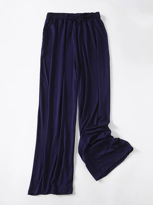 Comfortable Drawstring Solid Color Loose Pants