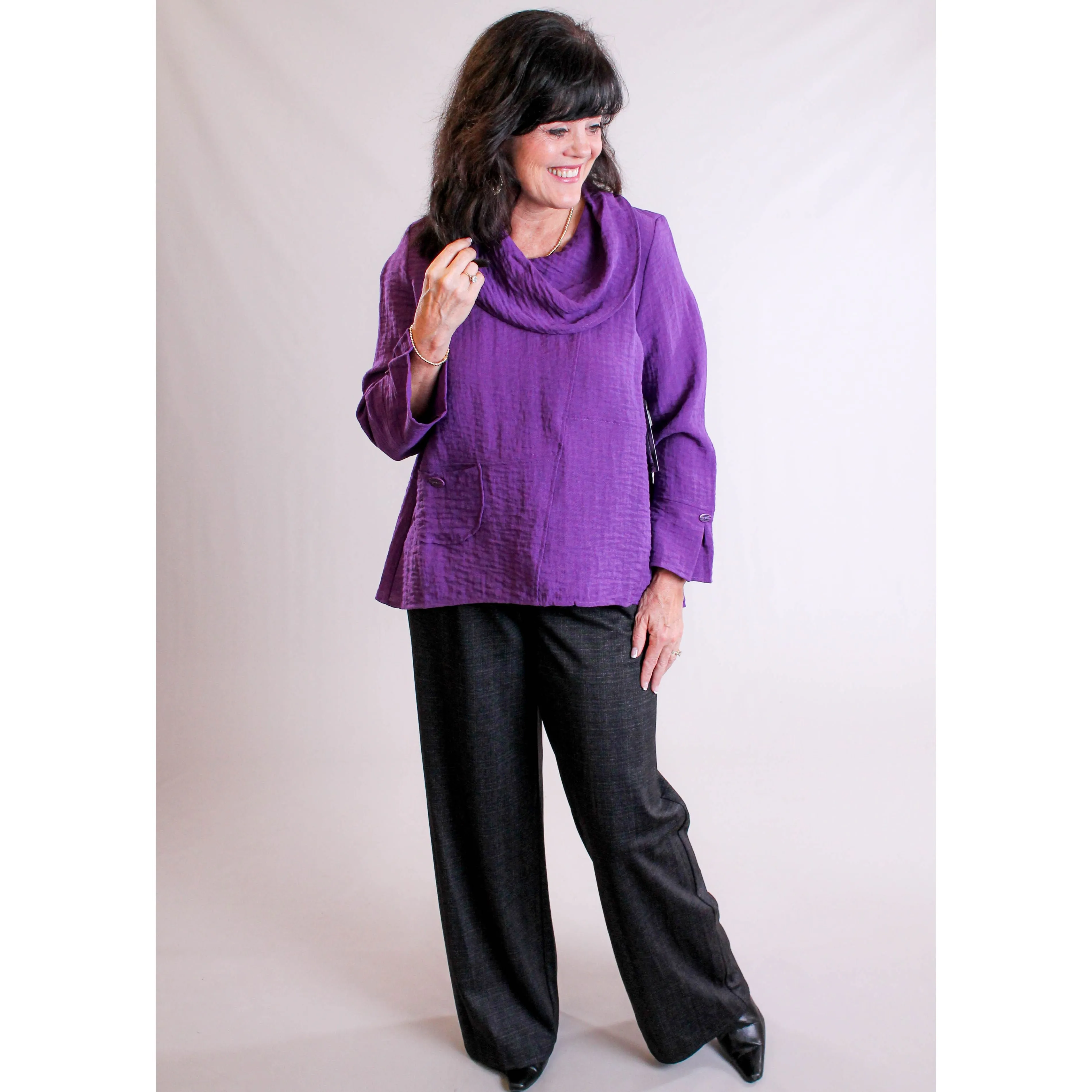 Democracy Wide Leg Trousers with Flat Pockets