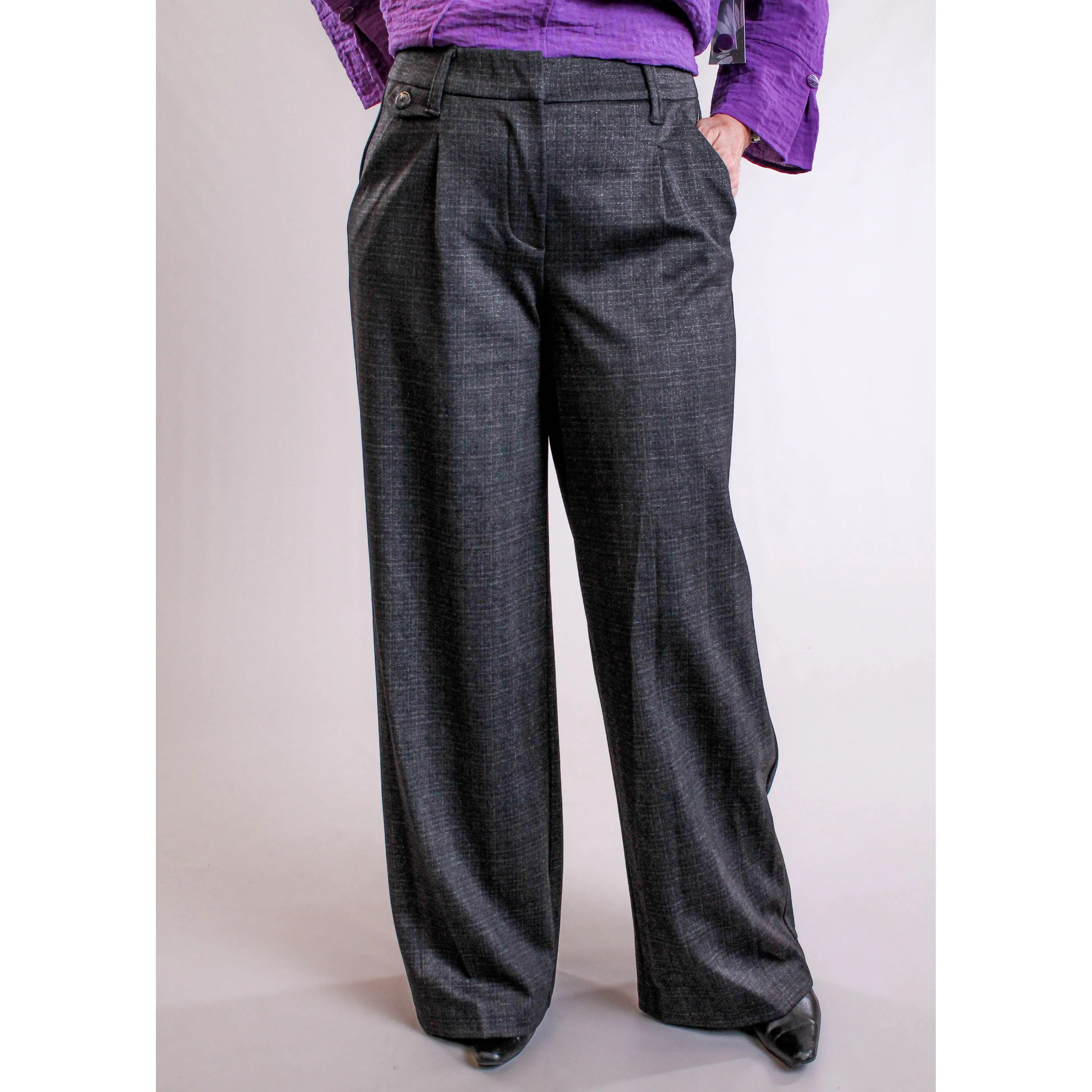 Democracy Wide Leg Trousers with Flat Pockets