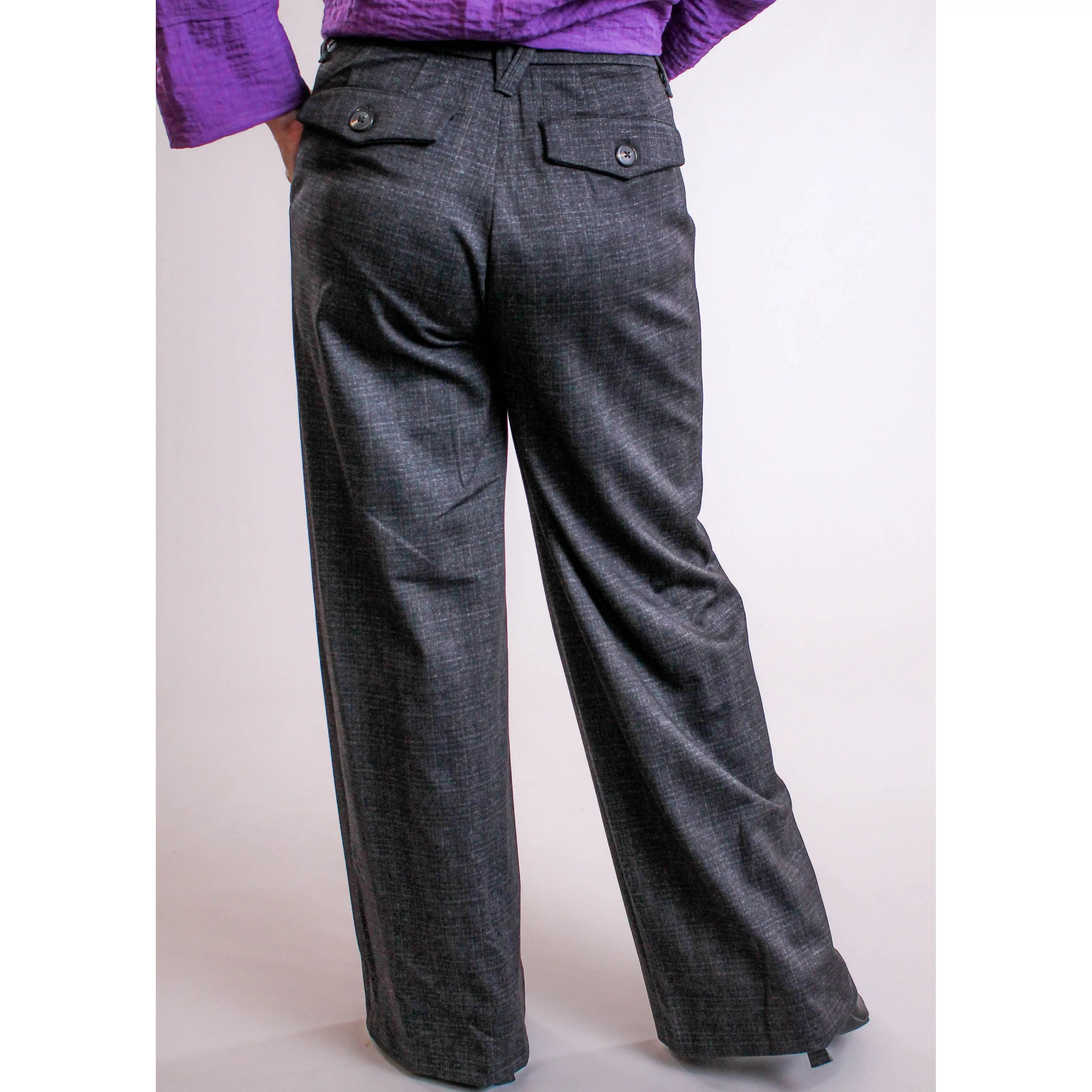 Democracy Wide Leg Trousers with Flat Pockets