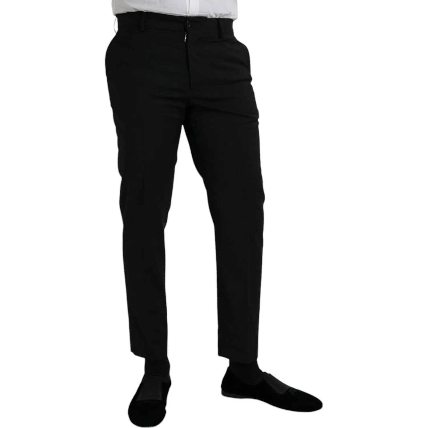 Dolce & Gabbana Black Wool SlimFit Dress Formal Pants