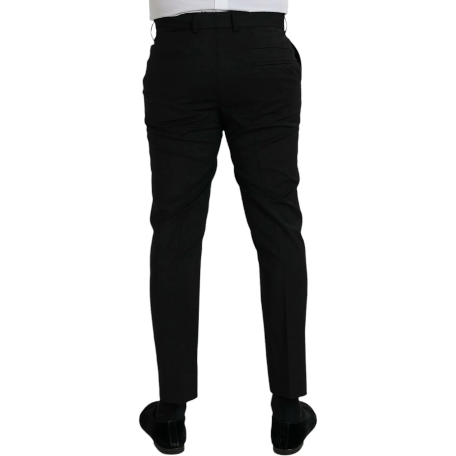 Dolce & Gabbana Black Wool SlimFit Dress Formal Pants