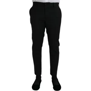 Dolce & Gabbana Black Wool SlimFit Dress Formal Pants