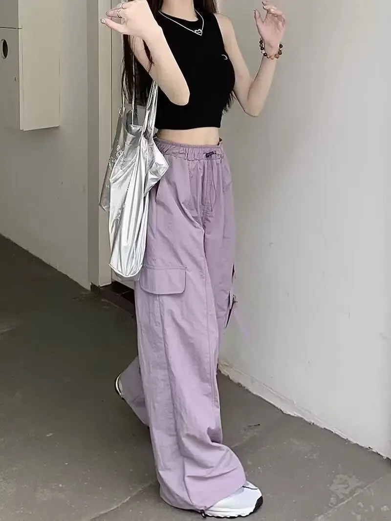 Drawstring High-waisted Pants for Comfortable Leg Movement