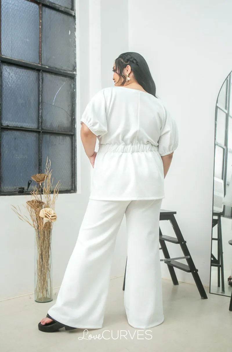 Flared Long Pants - White