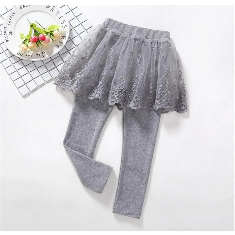 Girls Princess Lace Leggings Skirt Pants