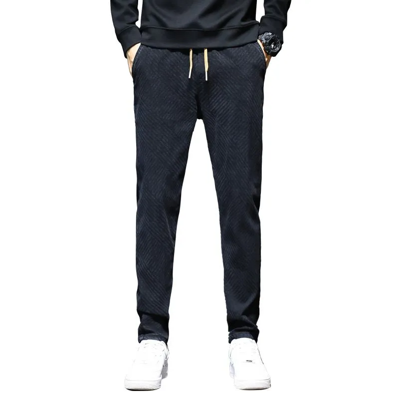 Height Enhancing Straight Plus Velvet Elements Comfortable Casual Thickened Pants