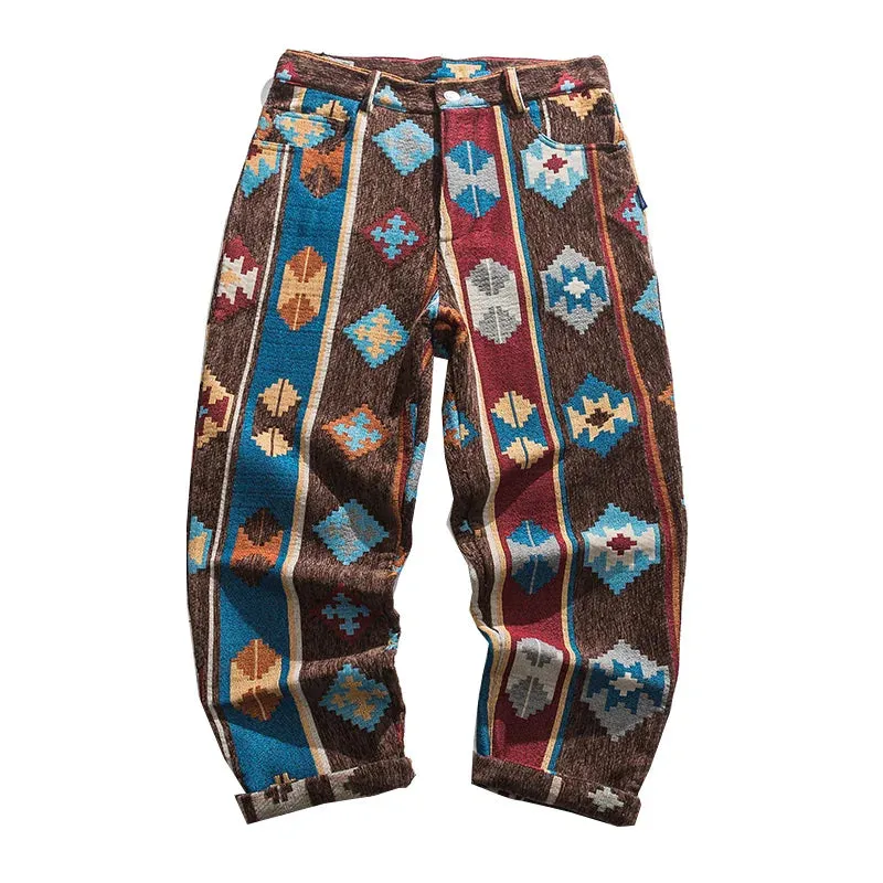 High Quality Totem Casual Pants Patchwork Straight Trousers Streetwear