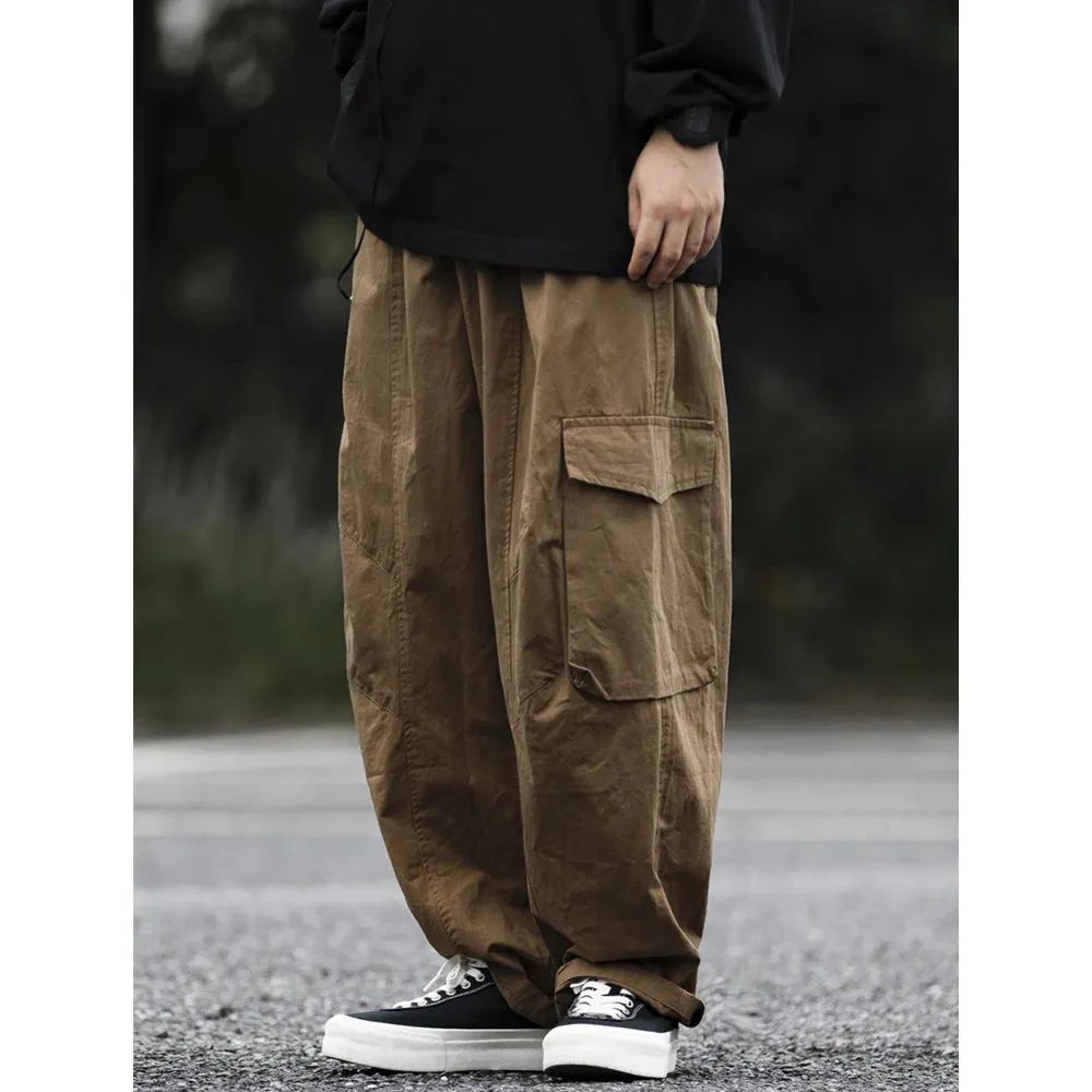 Japanese Streetwear Loose Cargo Pants - Trendy Straight Trousers