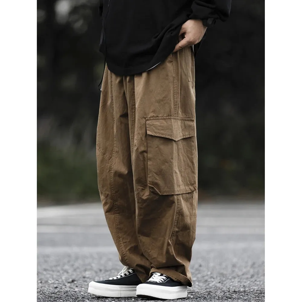 Japanese Streetwear Loose Cargo Pants - Trendy Straight Trousers