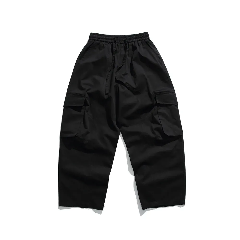 Japanese Streetwear Loose Cargo Pants - Trendy Straight Trousers