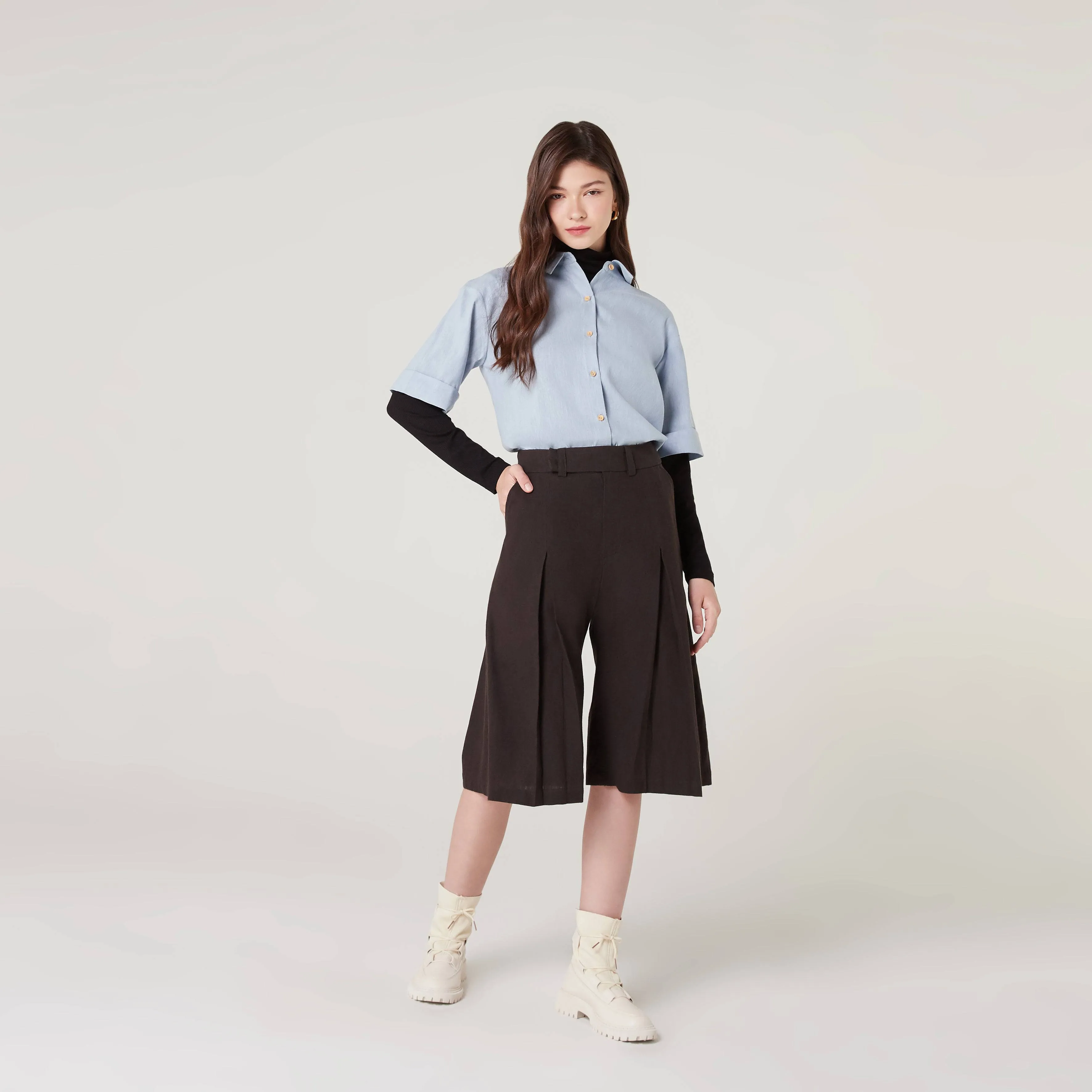 Knee Twist Pants Front Slit Pants-TAKTAI