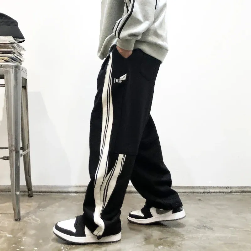 Korean Streetwear Striped Sweatpants - High Quality Casual Sports Jogging Pants