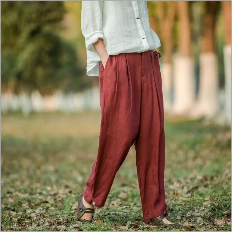 Linen Summer Women Casual Pants LPP97135