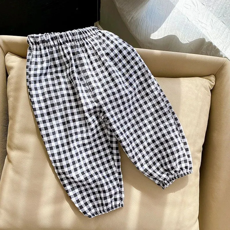 LJMOFA Kids Children Summer Harem Pants Cotton Spring Autumn Boy Girl Breathable Casual Long For Baby Teen Korean Trousers D376