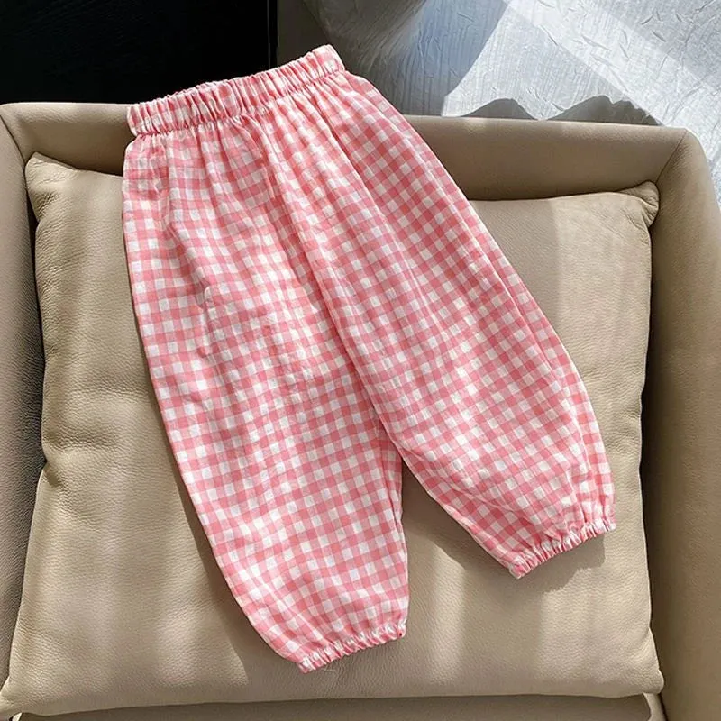 LJMOFA Kids Children Summer Harem Pants Cotton Spring Autumn Boy Girl Breathable Casual Long For Baby Teen Korean Trousers D376