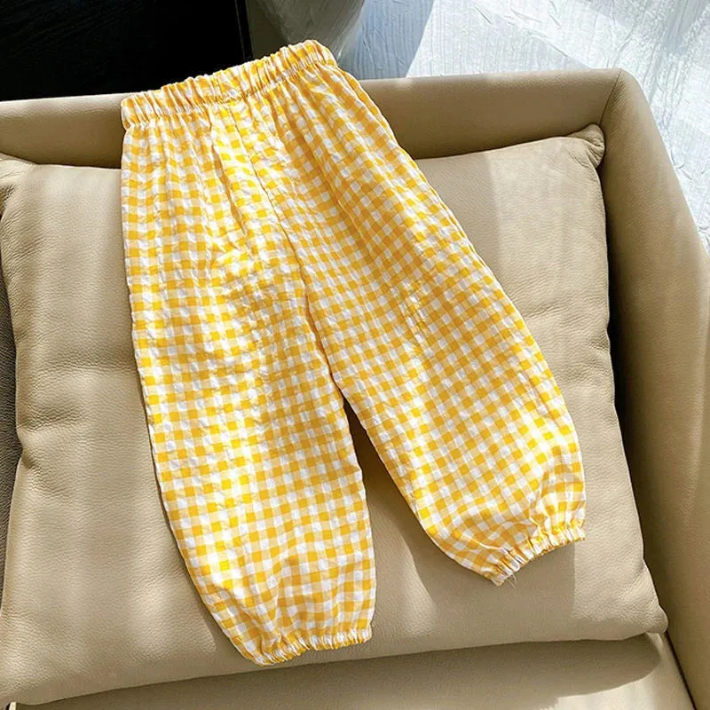 LJMOFA Kids Children Summer Harem Pants Cotton Spring Autumn Boy Girl Breathable Casual Long For Baby Teen Korean Trousers D376