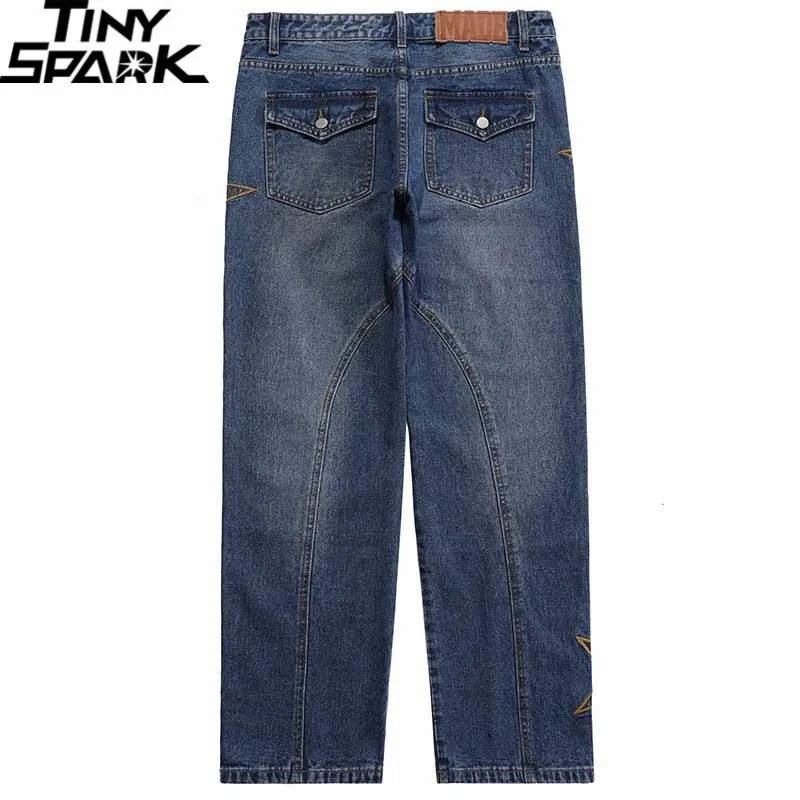 Men's Denim Pants with Embroidery Stars