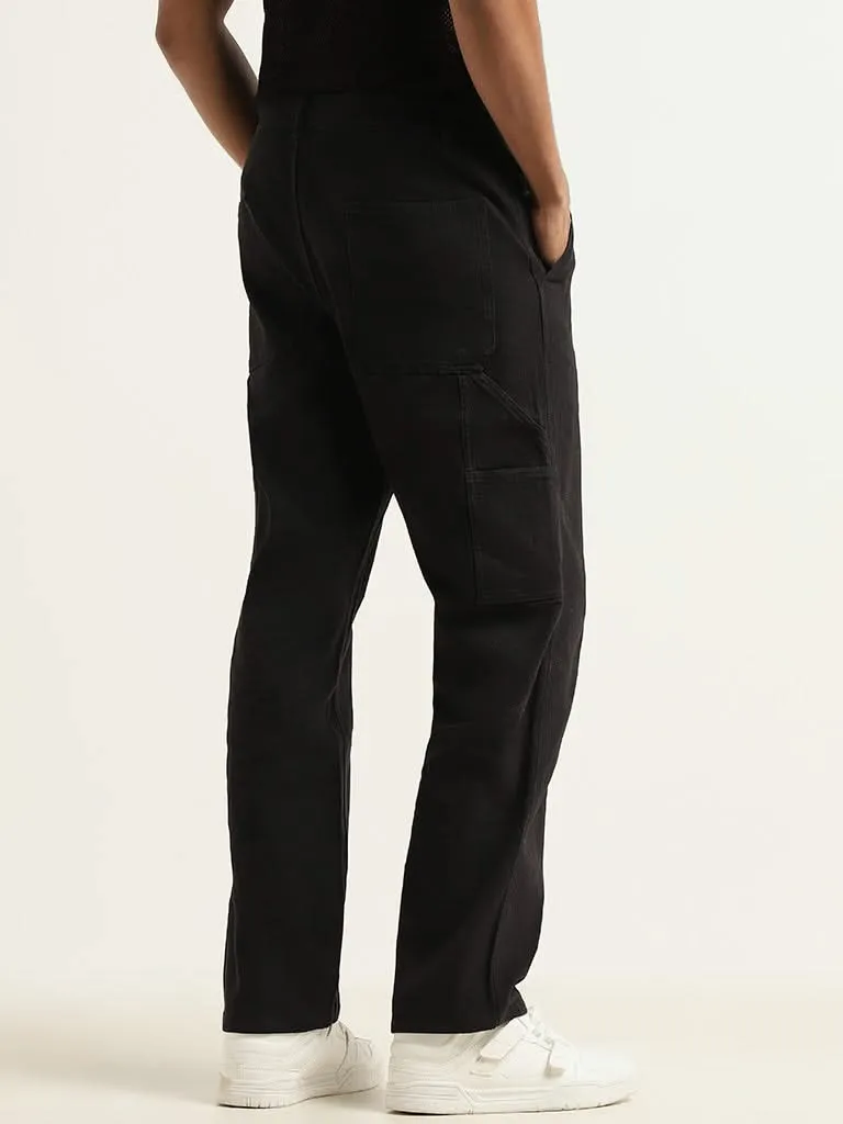 Nuon Black Relaxed Fit Cargo Pants