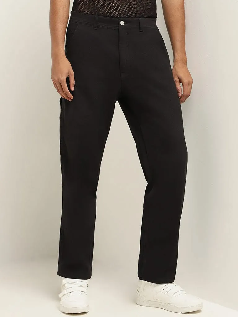 Nuon Black Relaxed Fit Cargo Pants