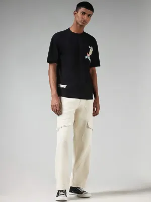 Nuon Off-White Relaxed - Fit Mid - Rise Jeans