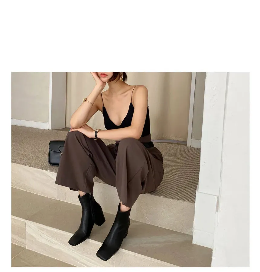 Office Lady Blazer Suits Vintage Two Piece Set Women Long Sleeve Short Blazer   High Waist Wide Leg Long Pants 2 Piece Outfits