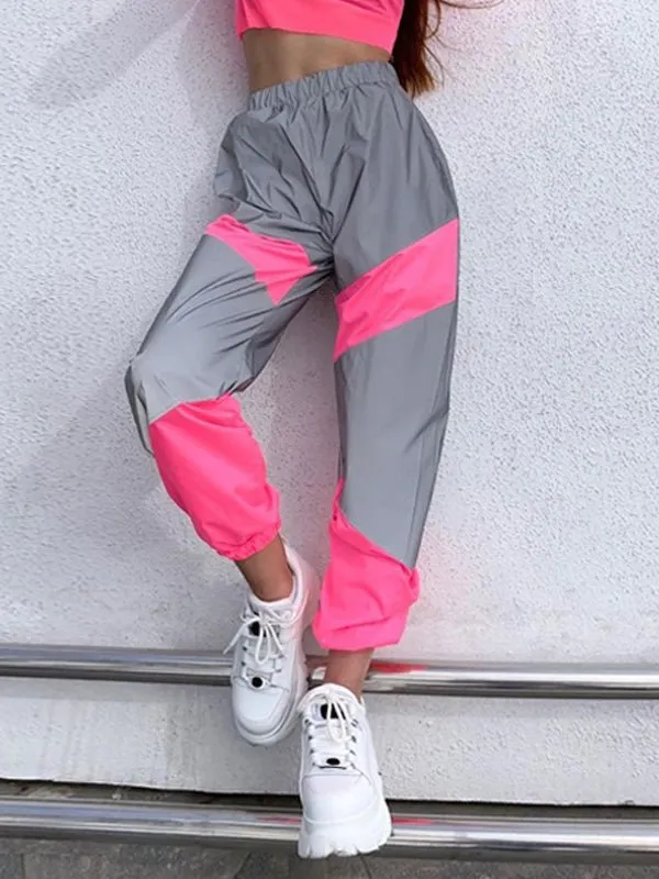 Pants Sports Splicing Casual Waist Pants for Women