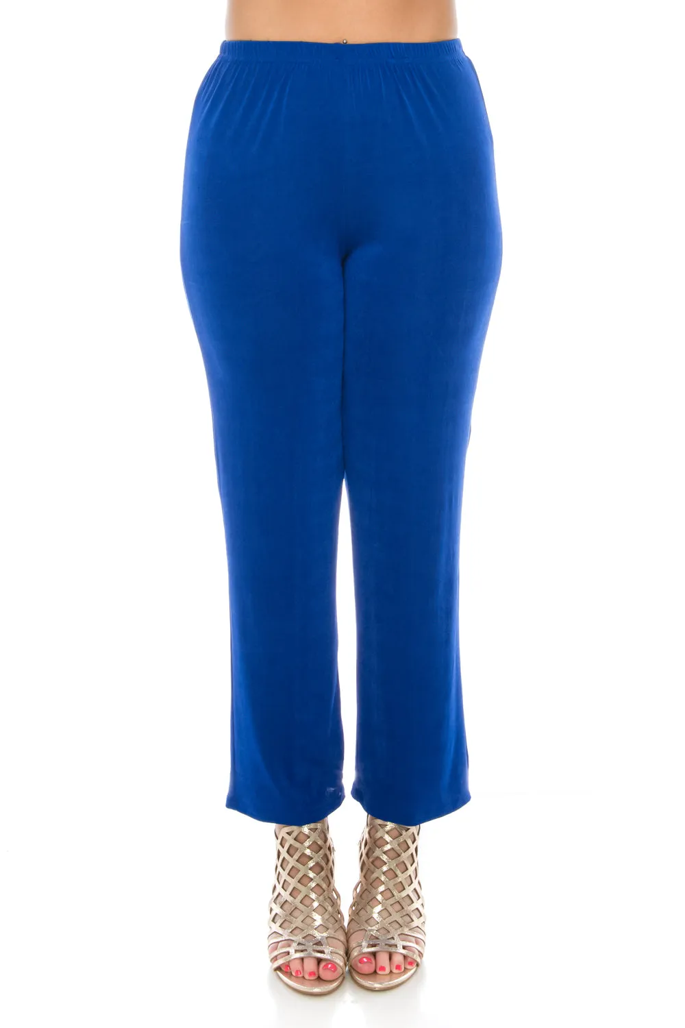 Plus Size Classic Stretch Elastic Waist Pants- 5000BN-AXS1