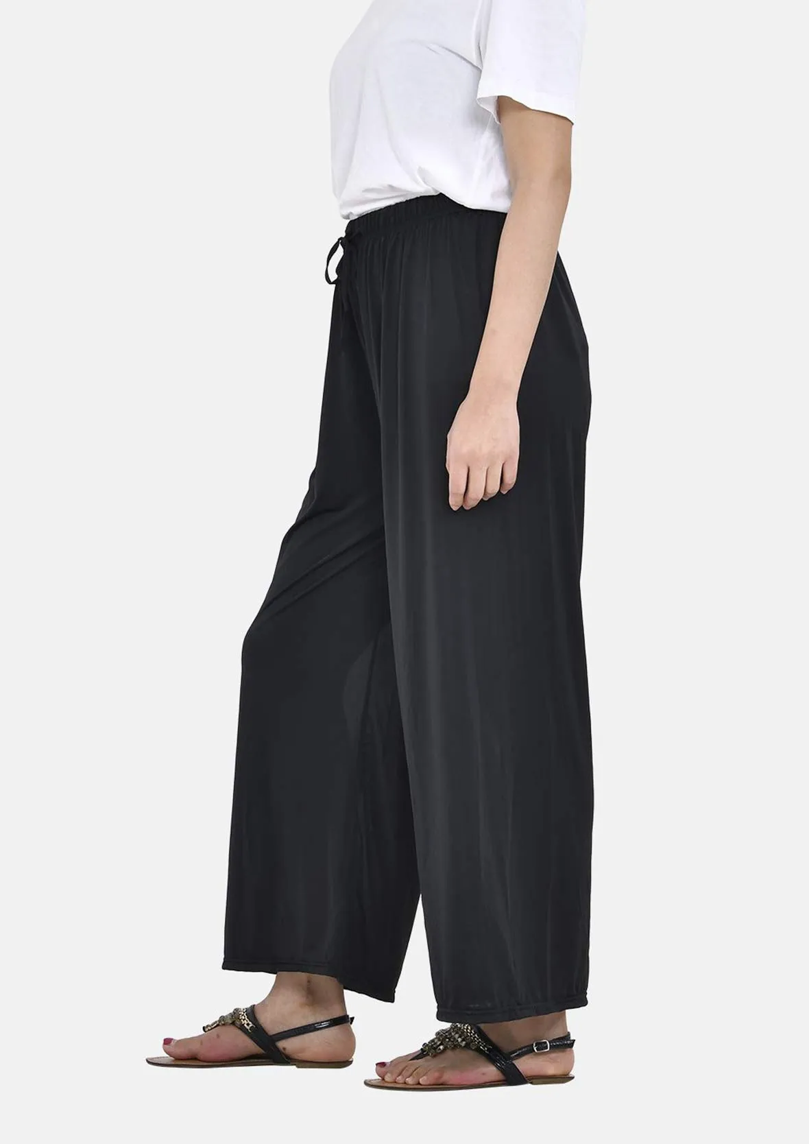 Relaxed Fit Printed Wide Leg Trousers