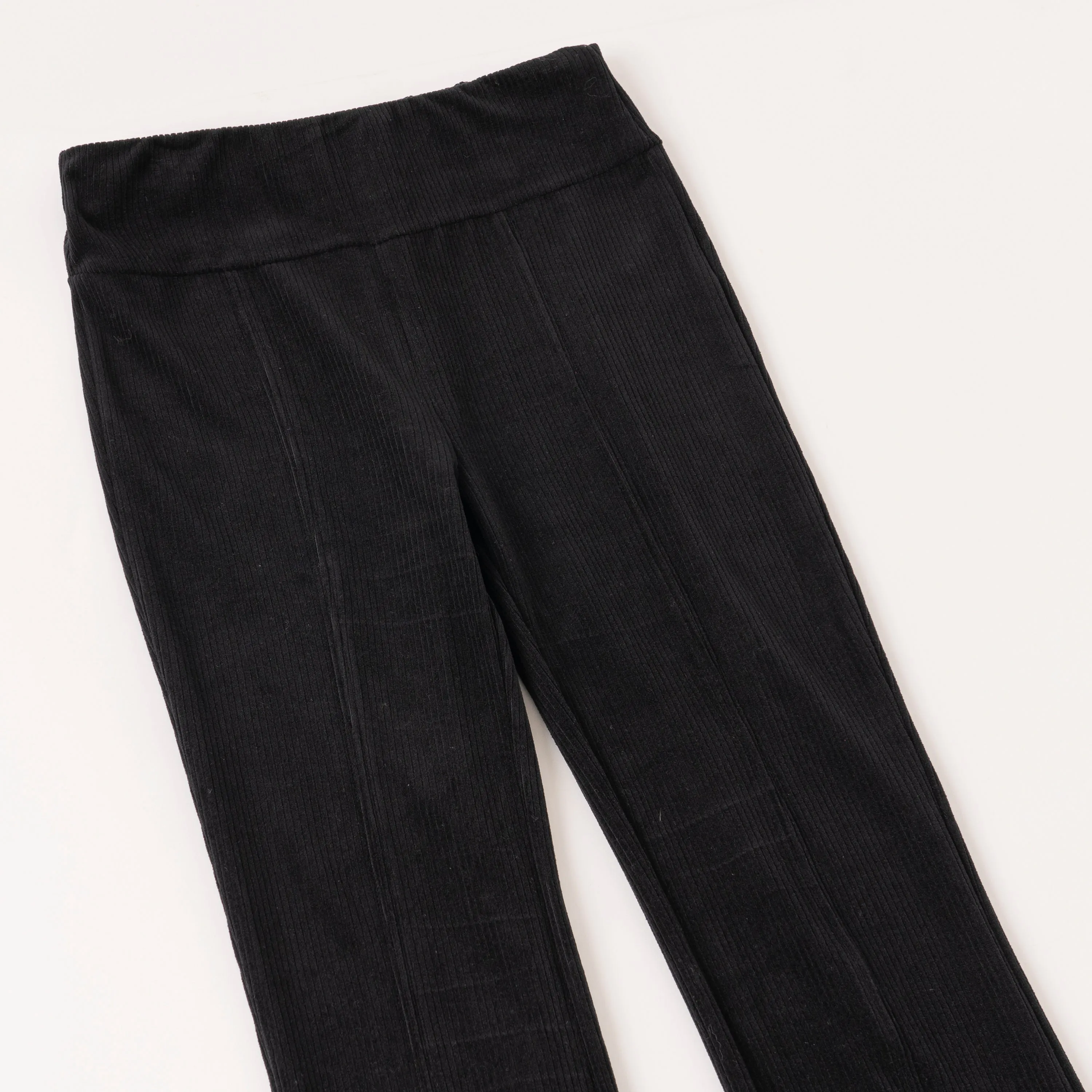 Ribbed Velour Flare Leg Pant