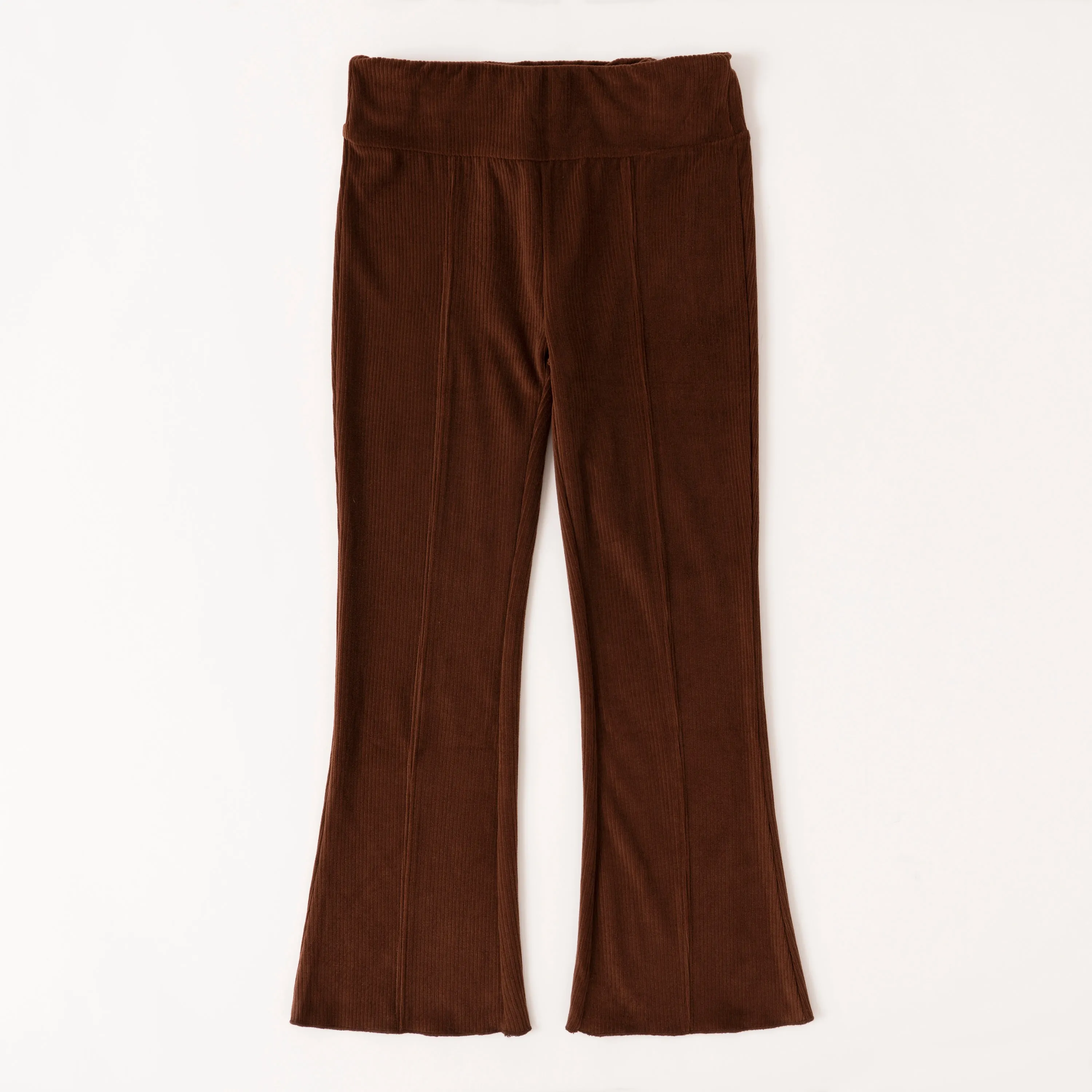 Ribbed Velour Flare Leg Pant