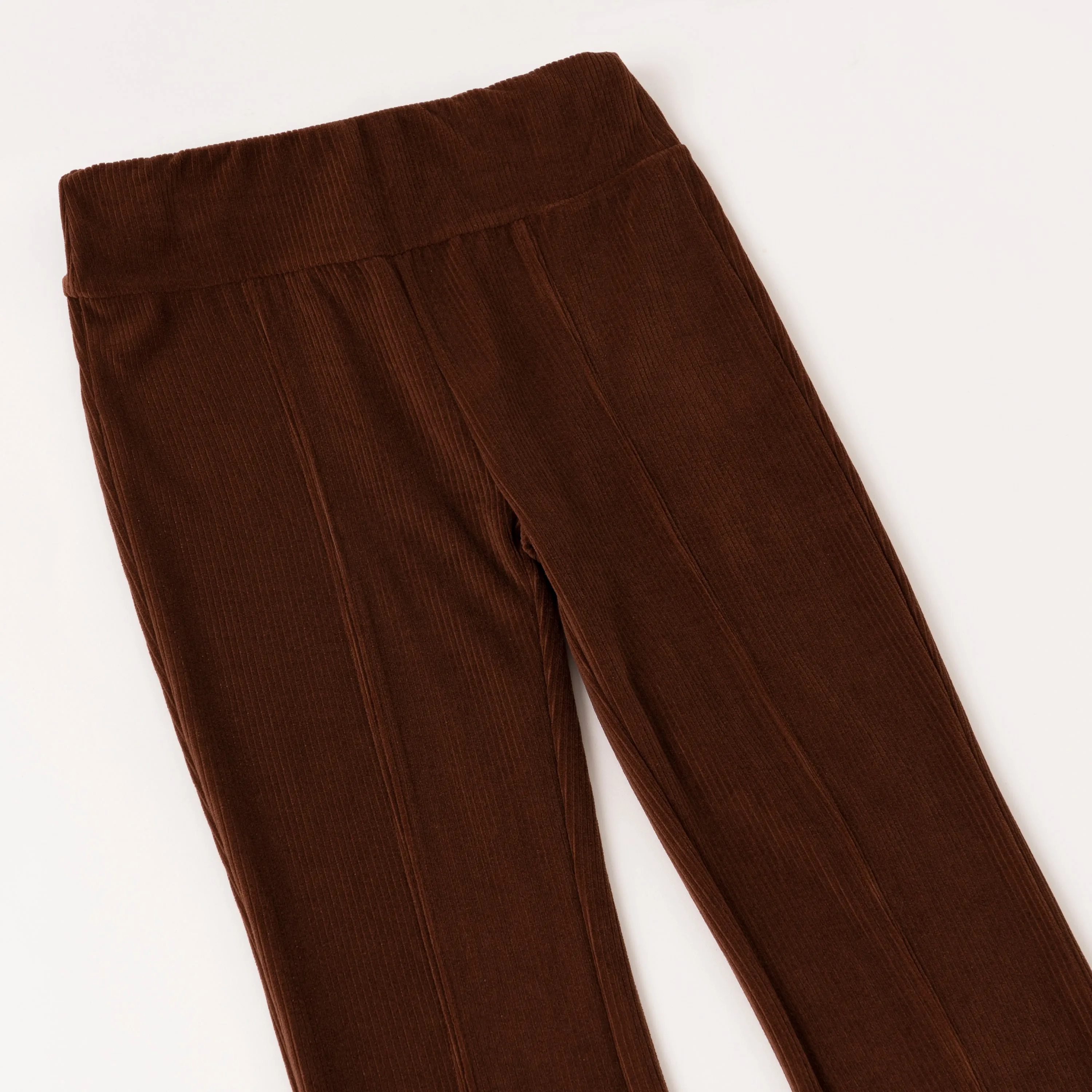 Ribbed Velour Flare Leg Pant