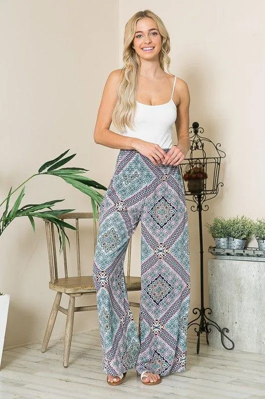 Smocked Wide Leg Pants