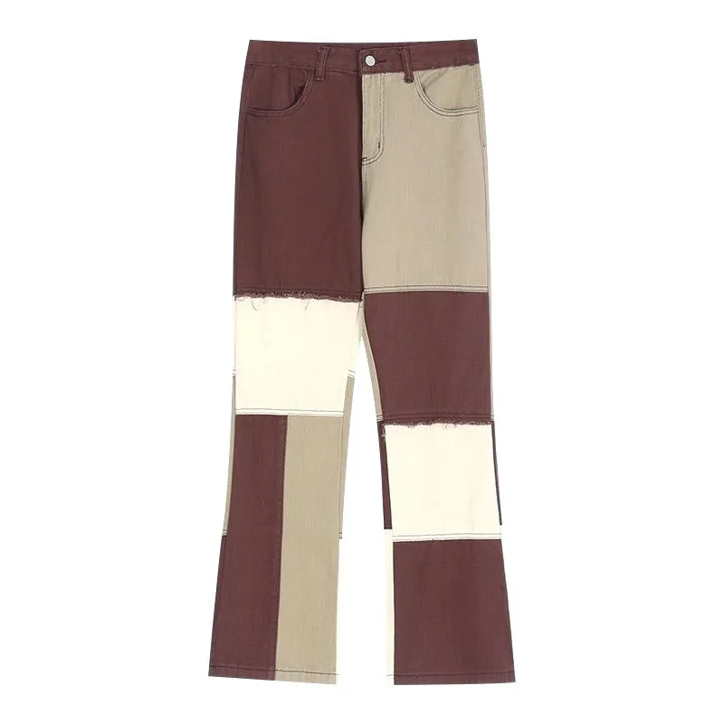 Street Trendy Color Splicing Pants