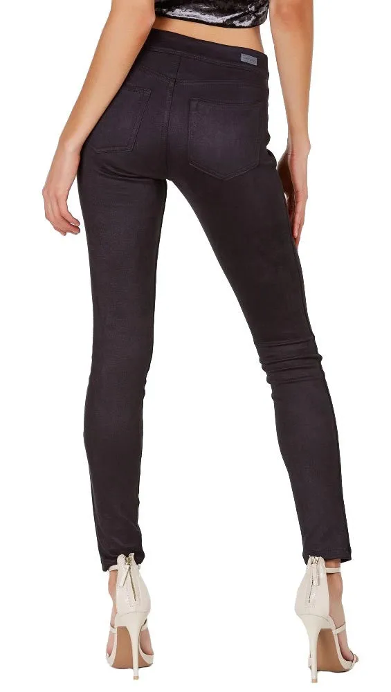 Suede Skinny Pants Legging Black