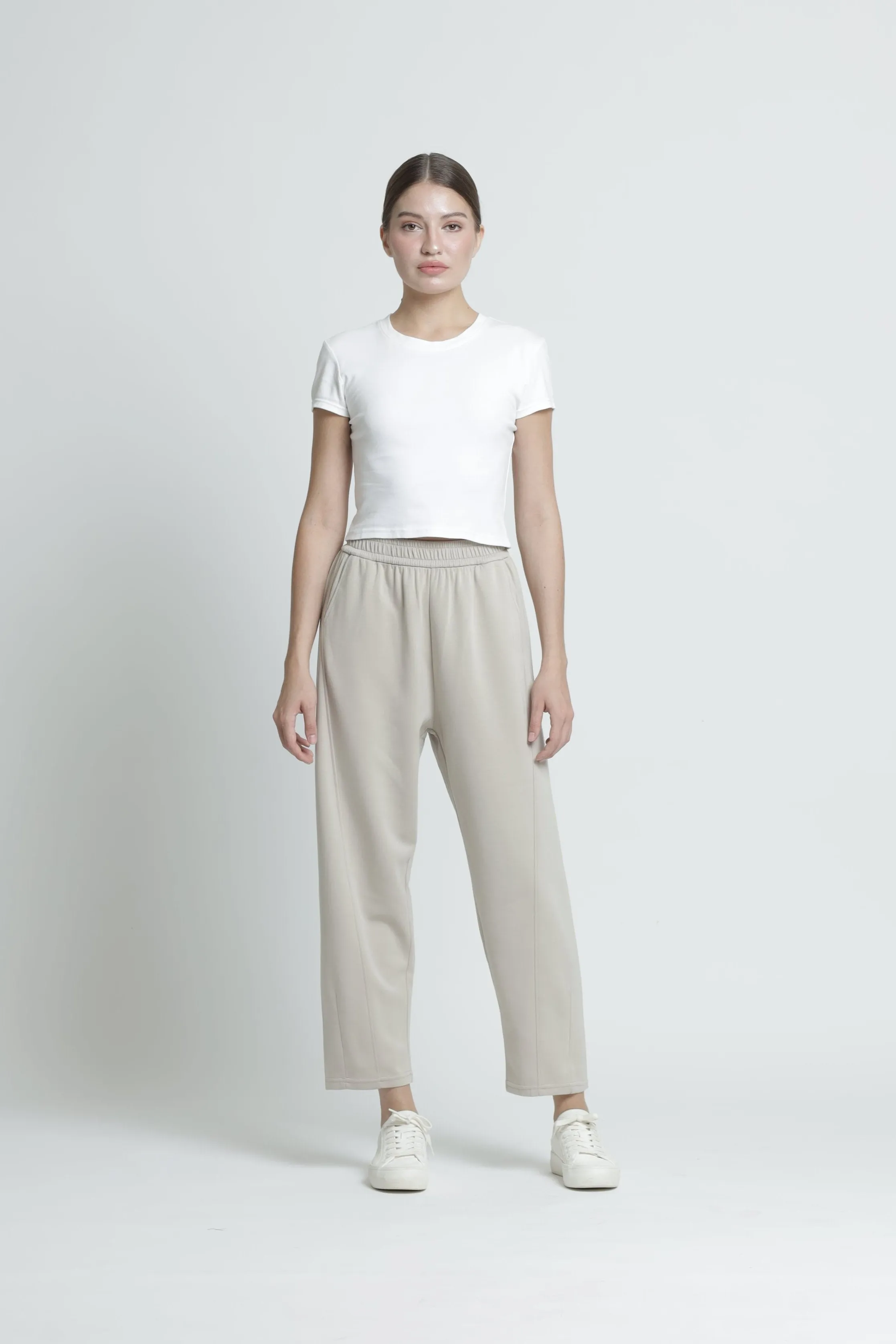 Taupe Bamboo Lyocell Relaxed Pants