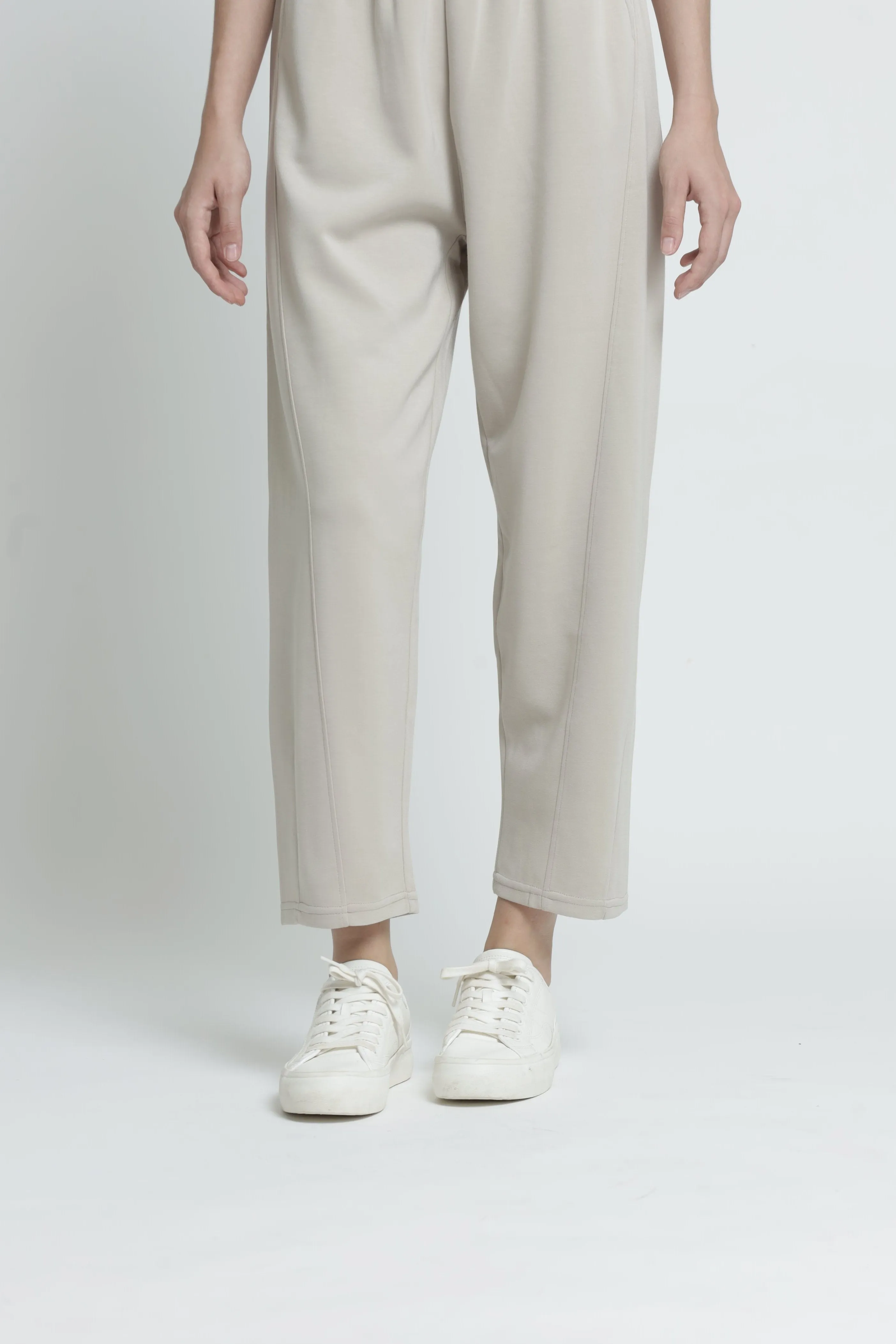 Taupe Bamboo Lyocell Relaxed Pants