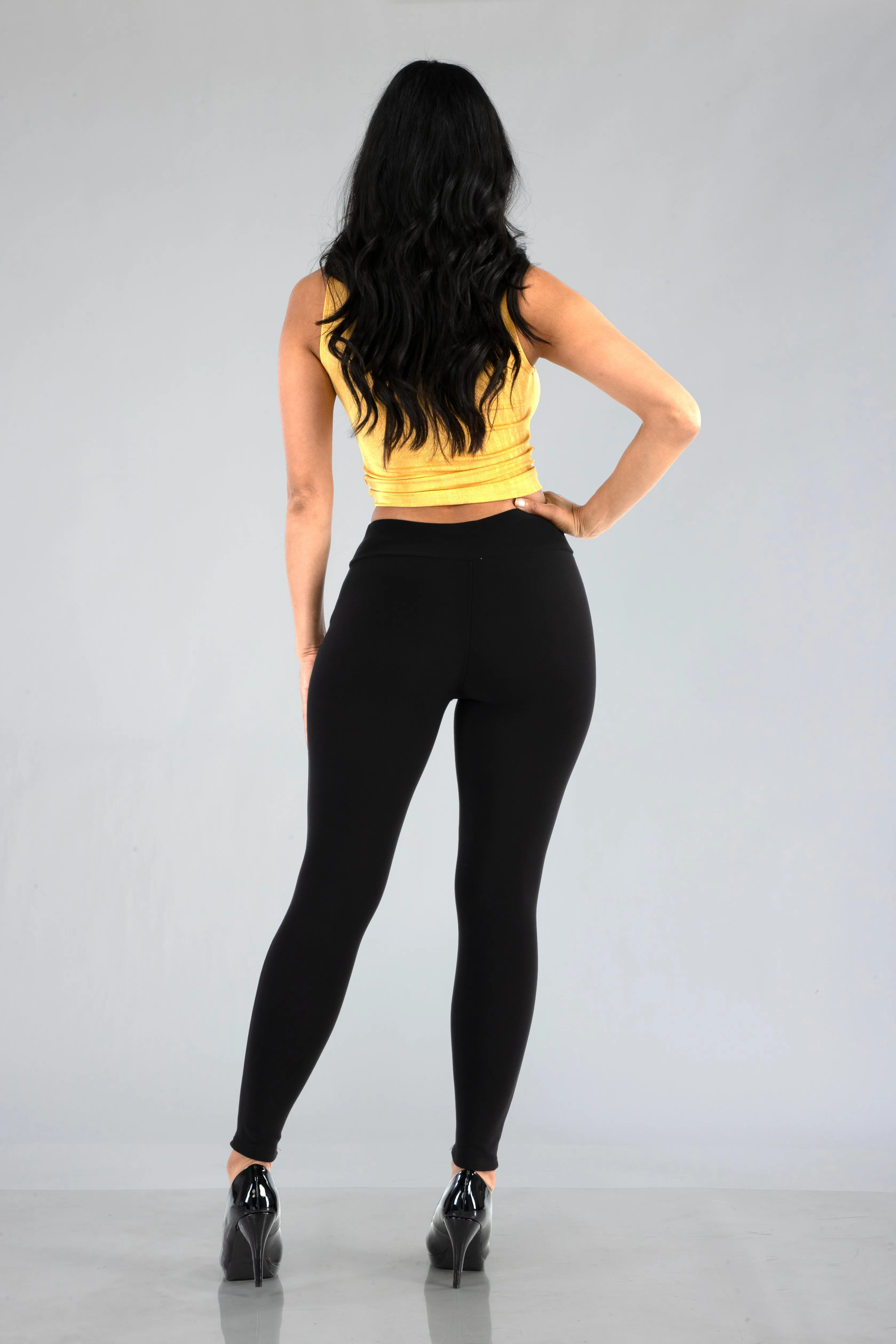 Tregging Skinny Pants With Zipper Pockets - Black